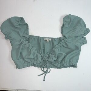 Love Tree Women's Juniors Sage Green‎ Crop Top Size Small